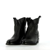 Black leather ankle boot with zip