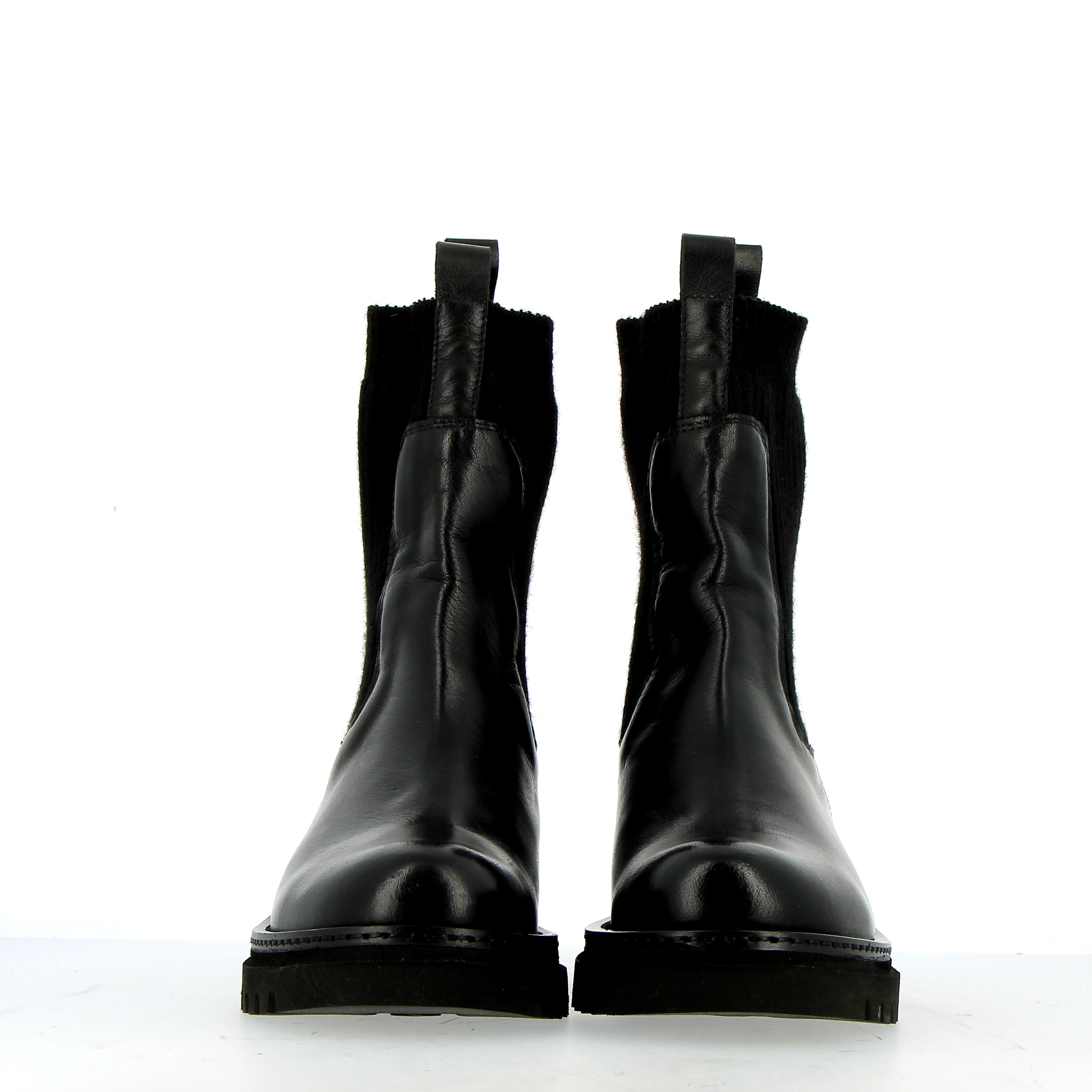 Black soft leather chelsea boot