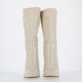 White soft naplack leather boot