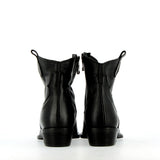 Black leather ankle boot with zip
