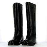 Black leather tube boot  