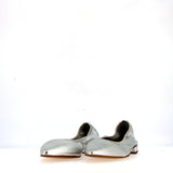 Unlined flat ballerina shoes in silver nappa