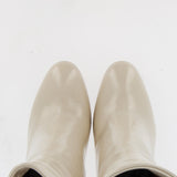 White soft naplack leather boot