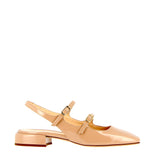 Low nude patent slingback with straps