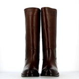 Chocolate leather tube boot 