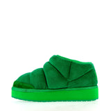 Low shoe Green fur interior with accessory