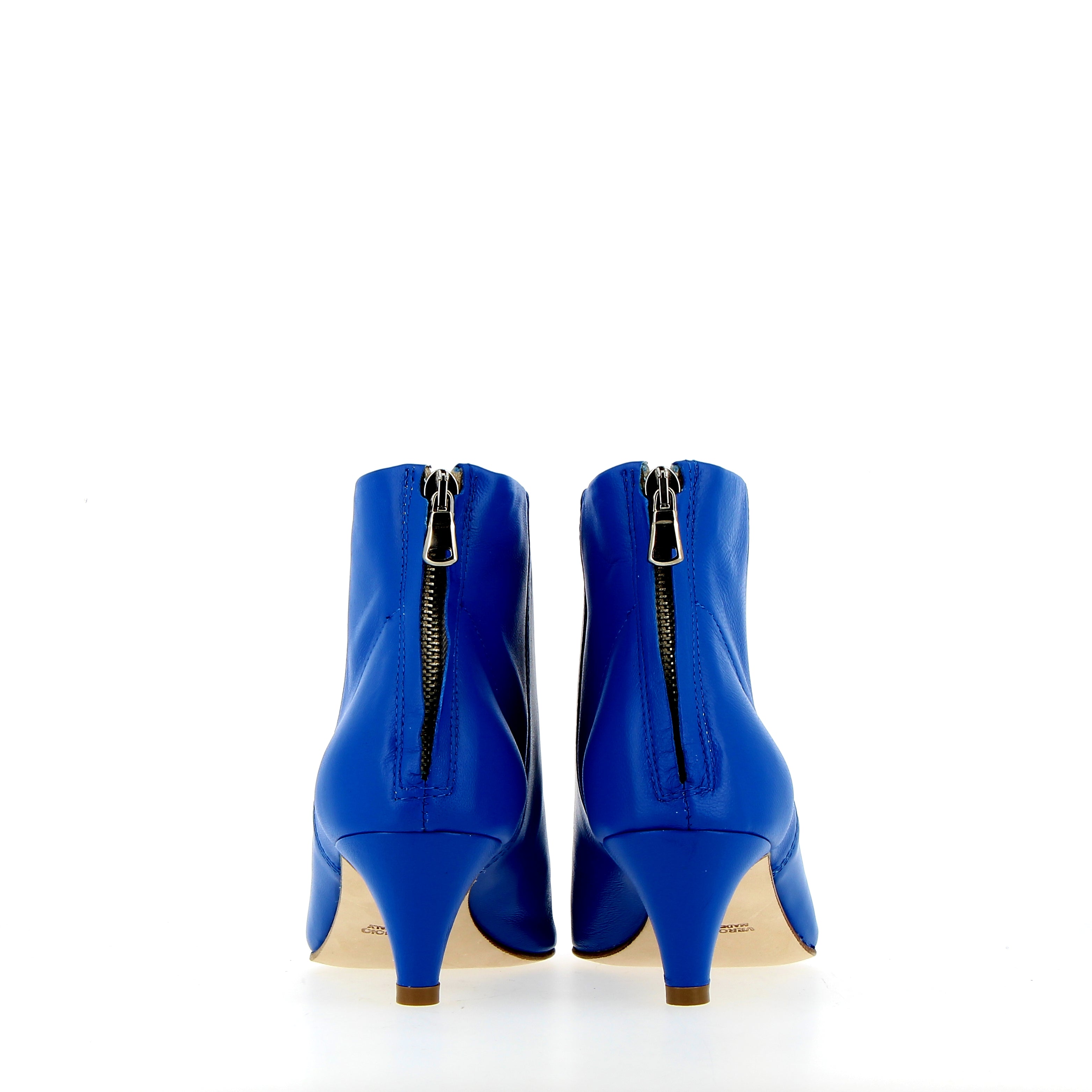 Ankle boot in soft denim blue leather