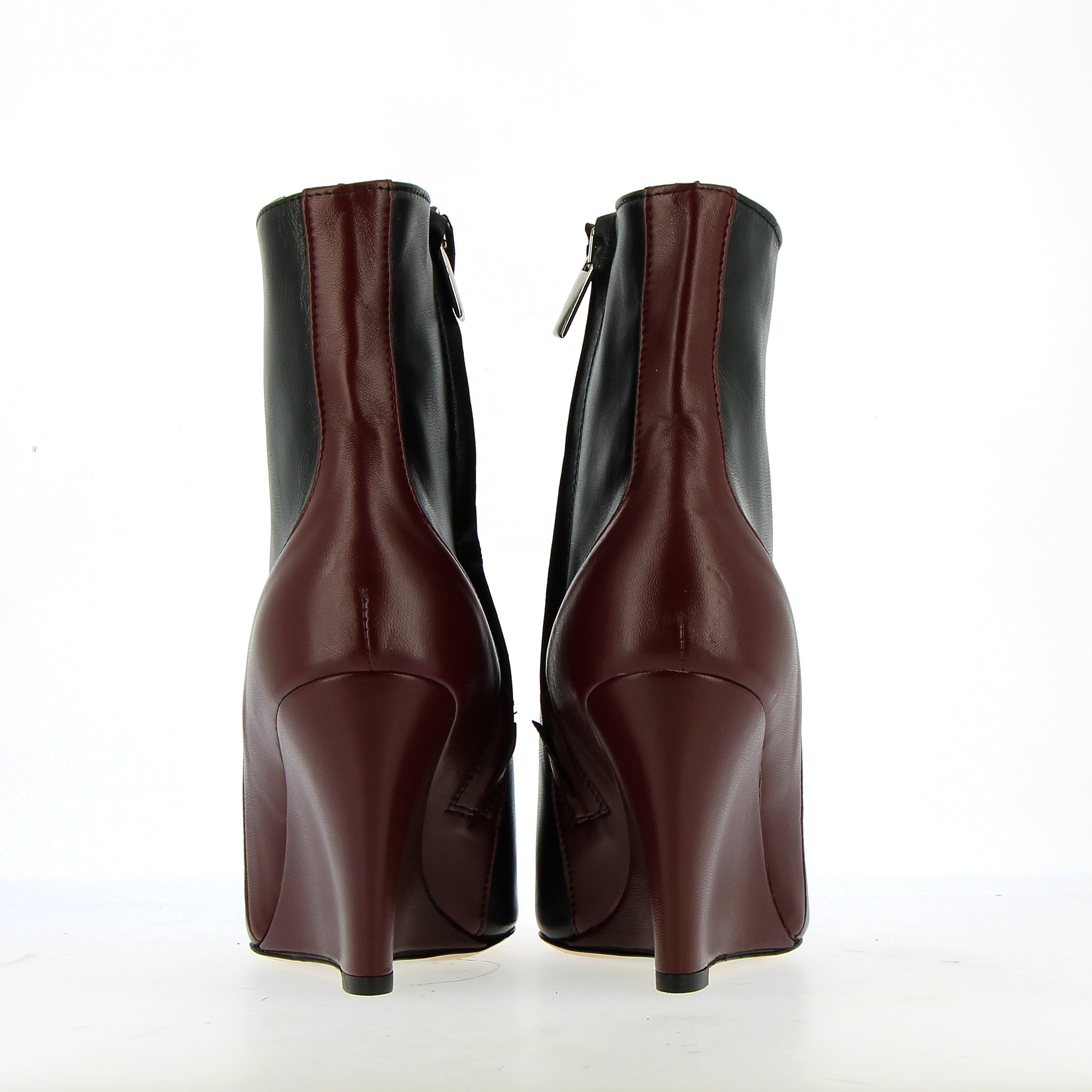 Zipped double colour ankle boot 