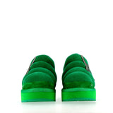 Low shoe Emerald fur interior with embellishment