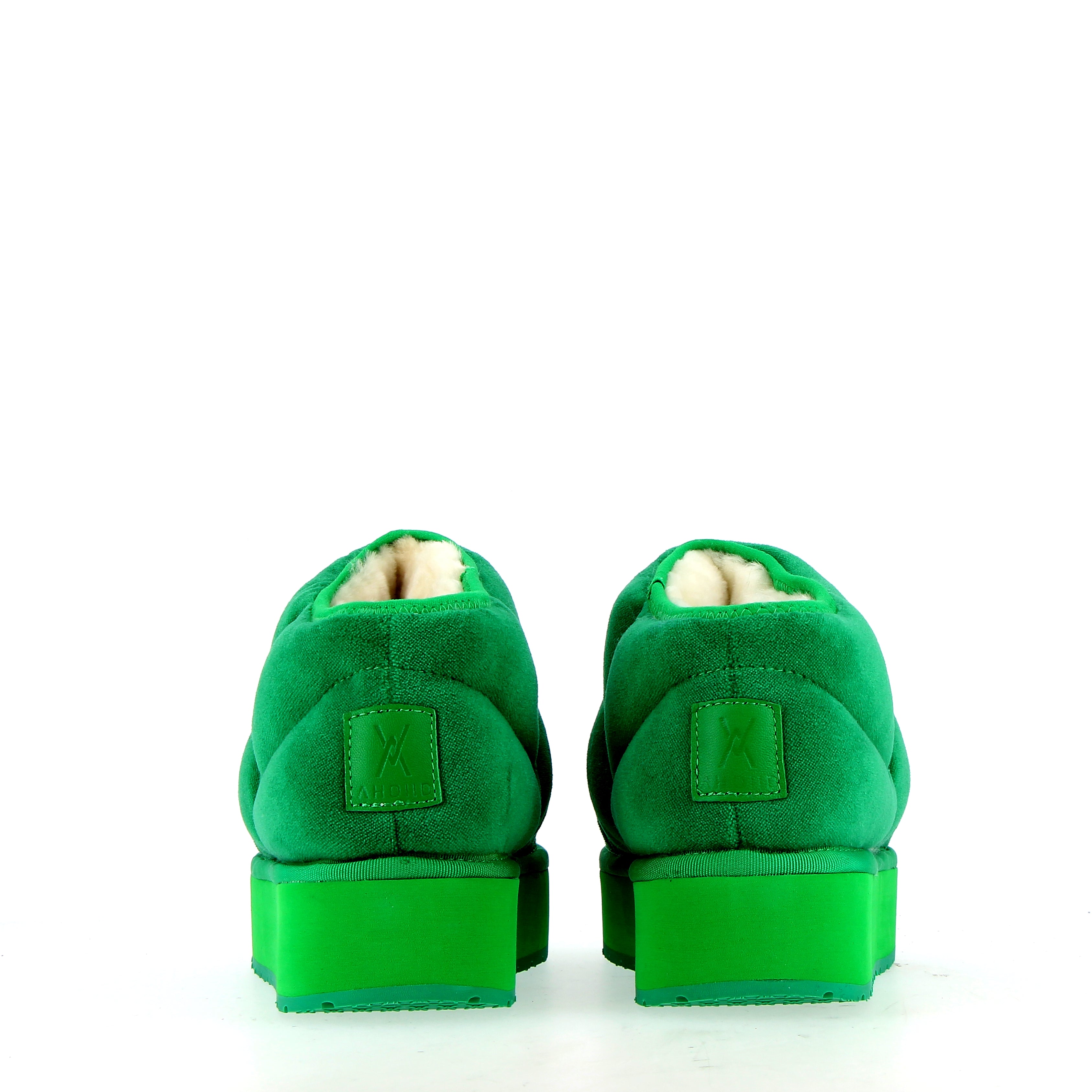 Low shoe Emerald fur interior with embellishment
