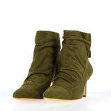 Ankle boot in soft forest suede with rear zip