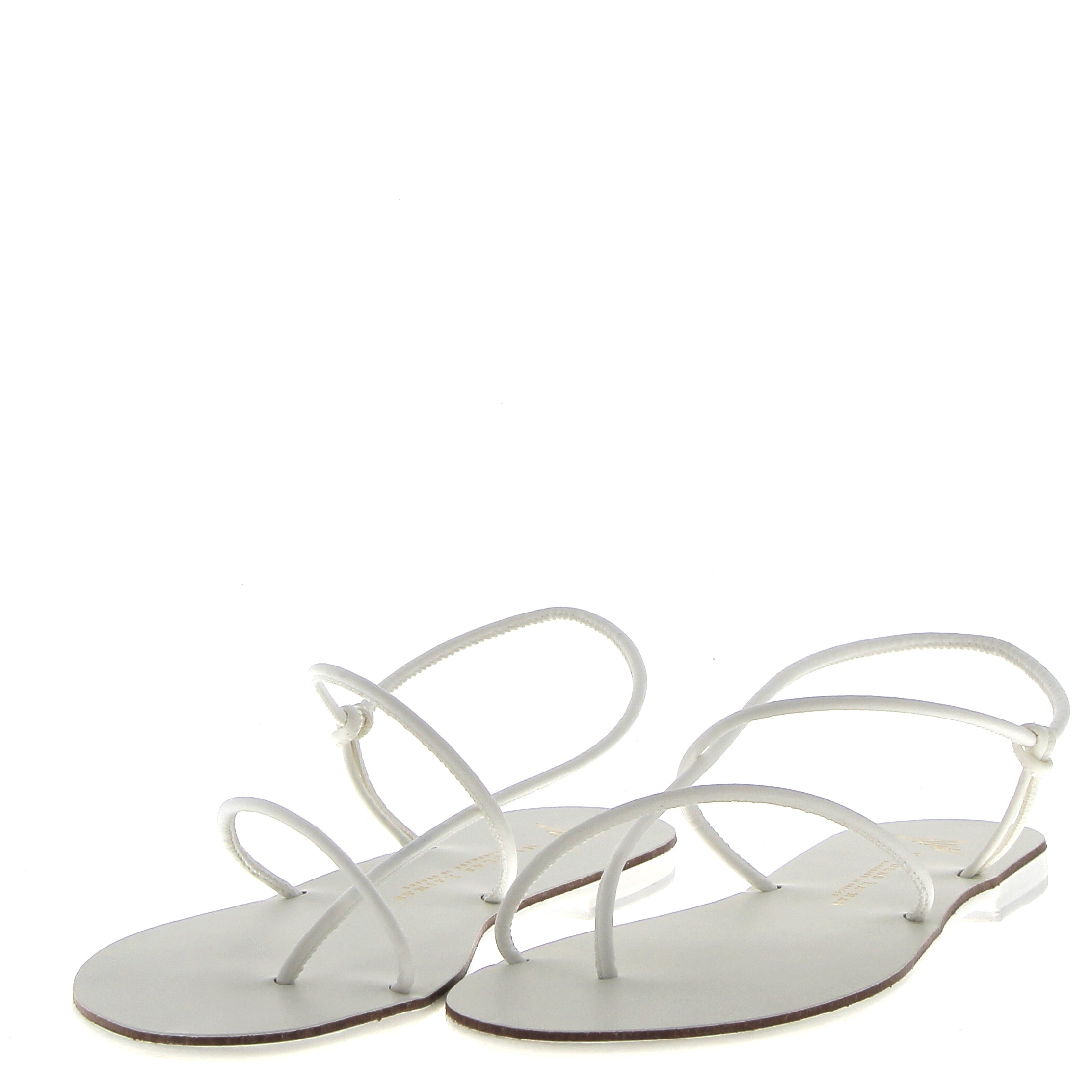 flat white sandal with leather laces