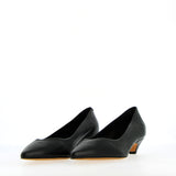 Unlined black nappa pumps with low heel