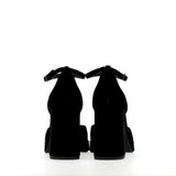 Maryjane black velvet shoe with platform
