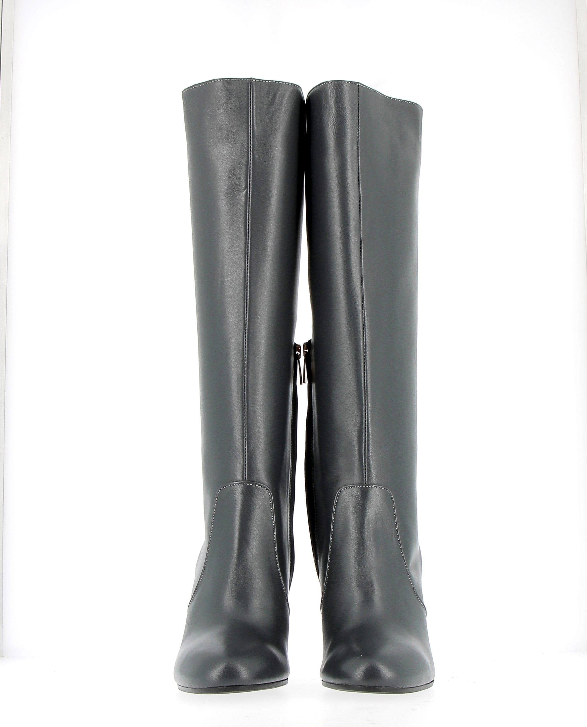 Gray leather tube boot