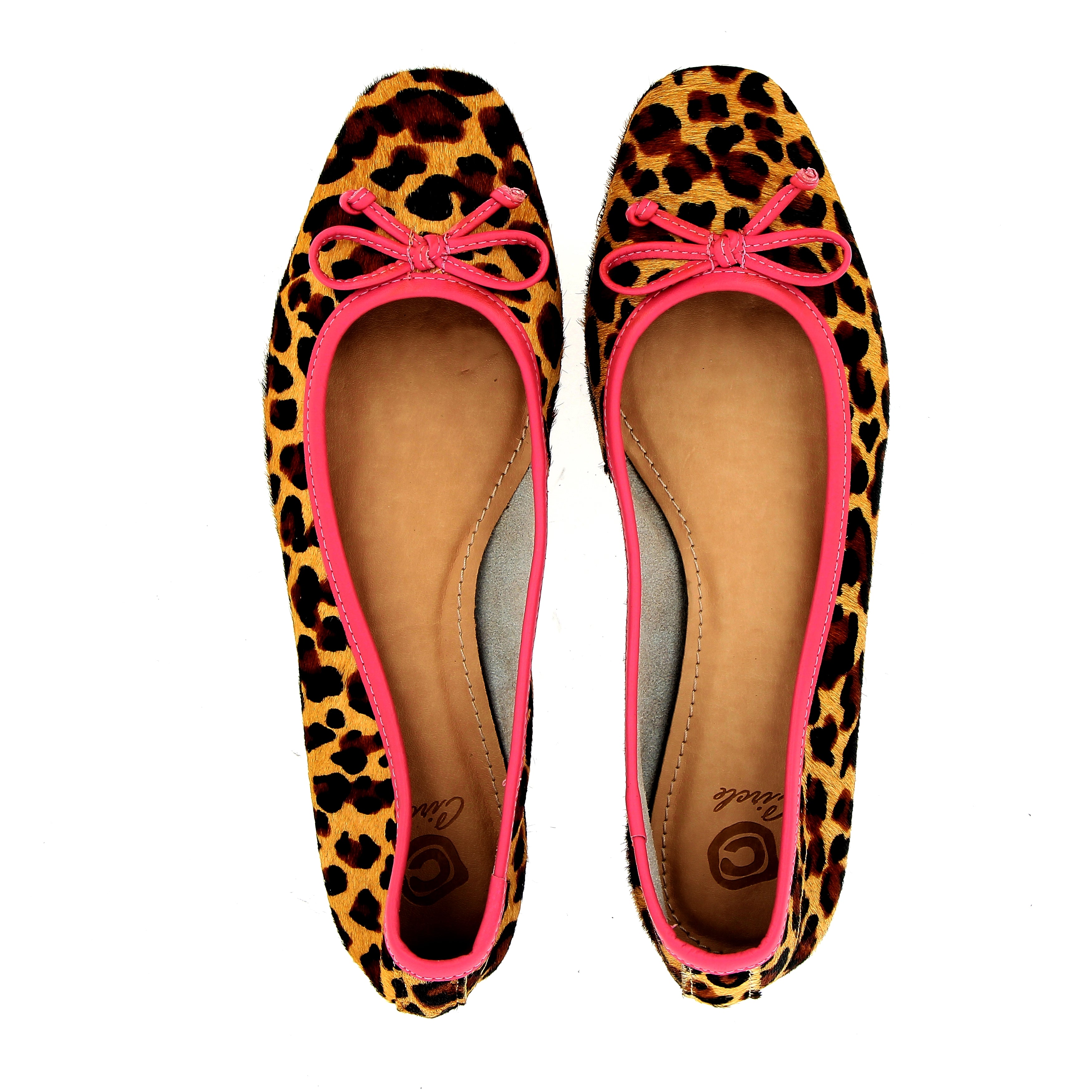 Leopard and pink flats in "ponies"