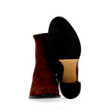 Ankle boot in burnt suede with medium block heel