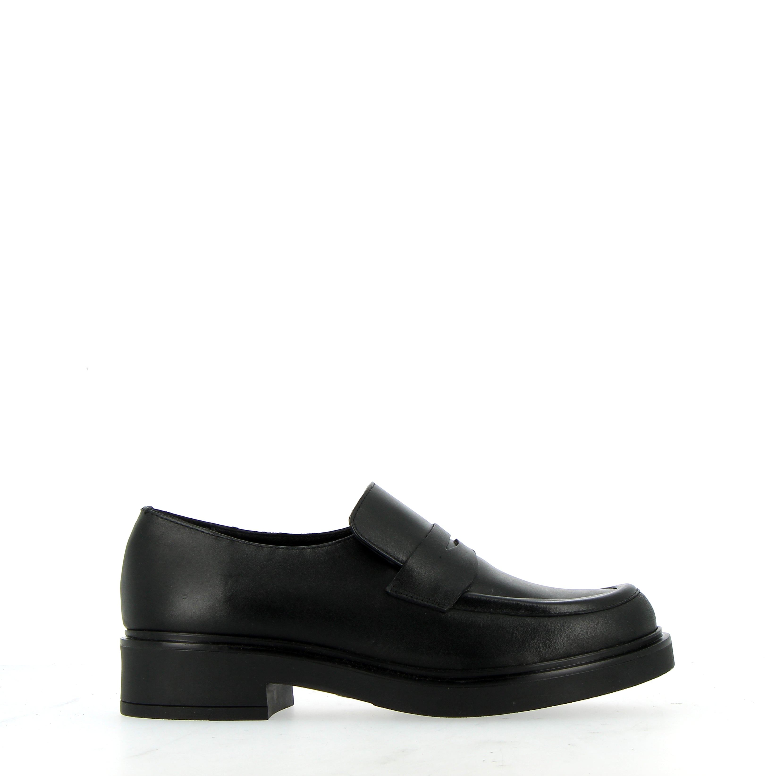 Black calf leather loafers