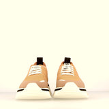 Beige elastic texture sneaker with special flex sole