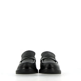 Black calf leather loafers