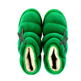 Low shoe Green fur interior with accessory