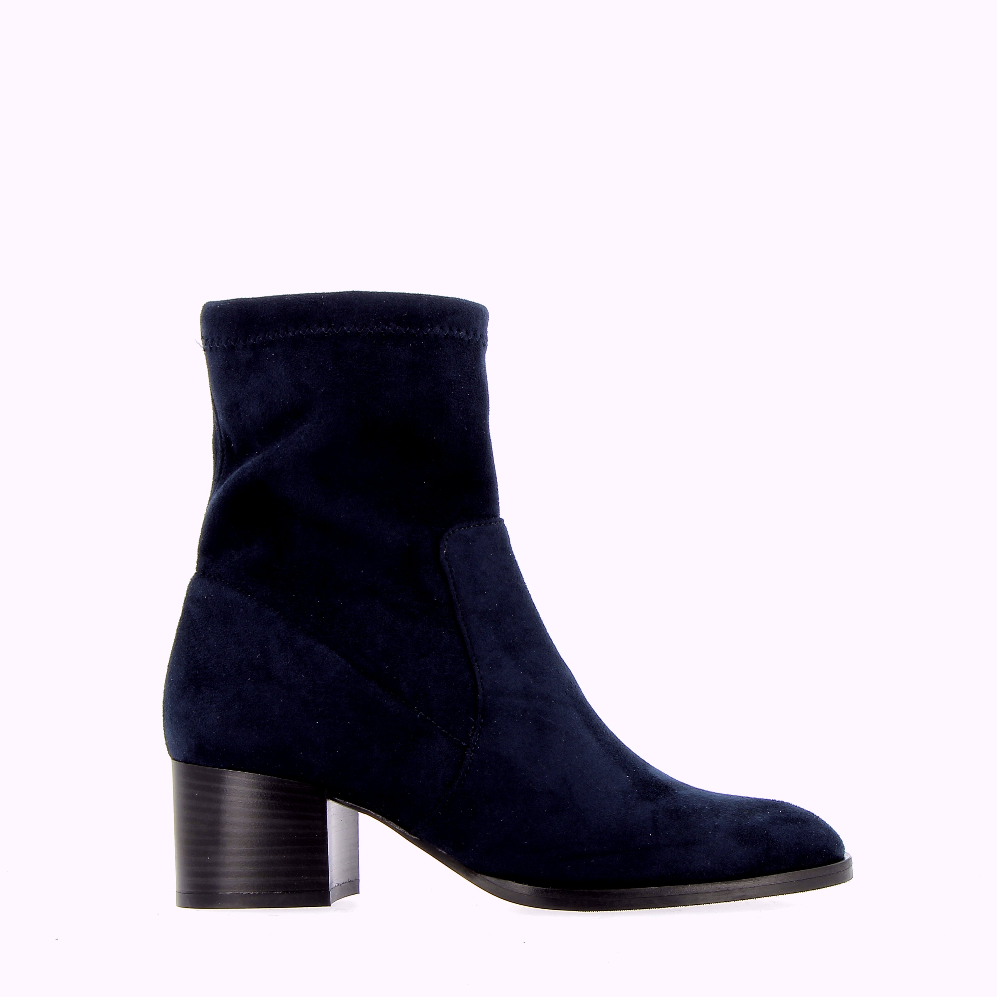 Stretch ankle boot iin blue vegan suede