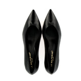Unlined black nappa pumps with low heel