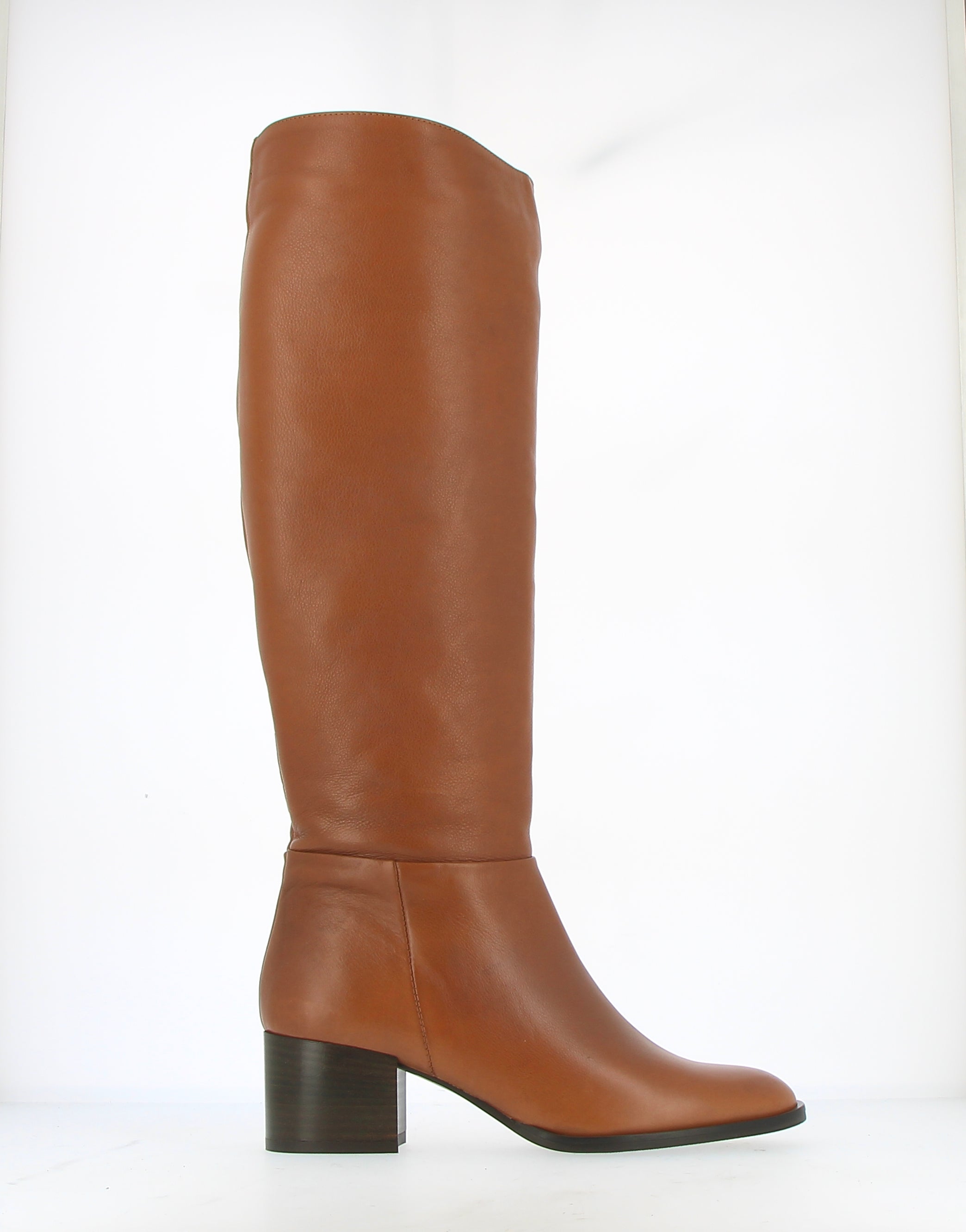 Caramel leather high boot