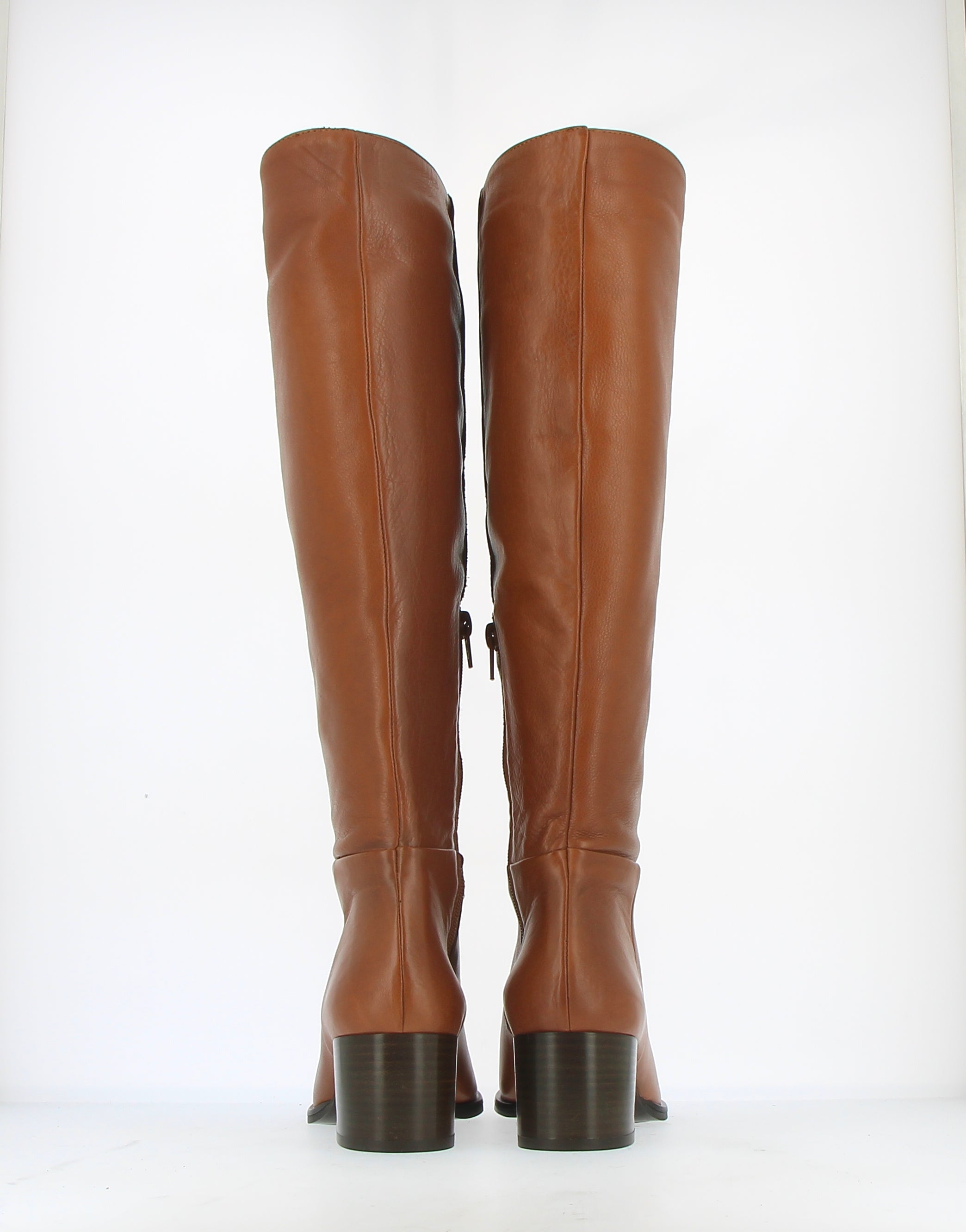 Caramel leather high boot