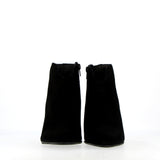 Black suede ankle boot with medium block heel