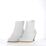 Ankle boot in soft white leather