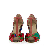 Butterfly sandal in floral fabric