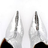 Coconut finish boot in silver metal