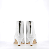 Ankle boot in soft white leather