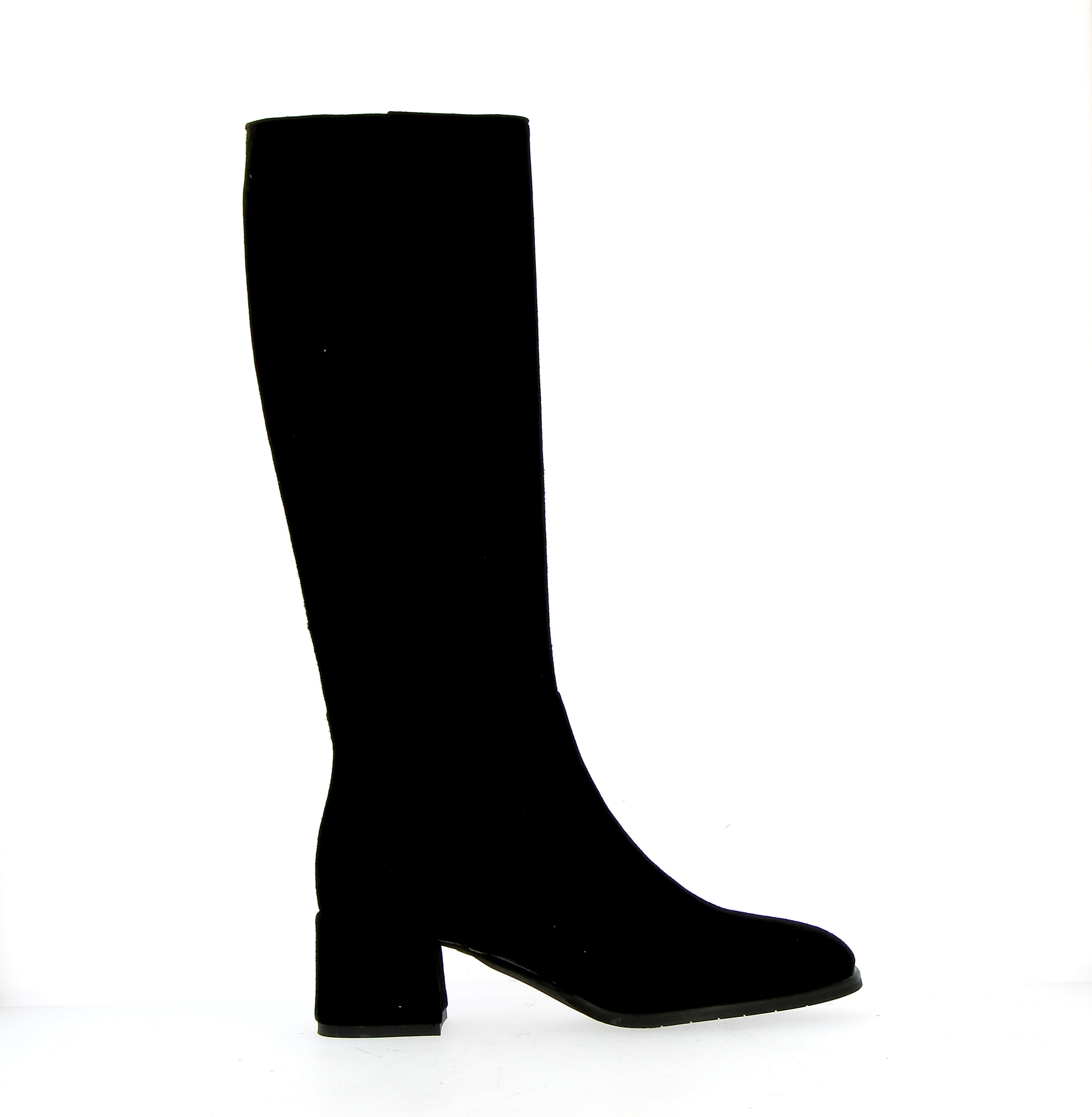 Stivale in camoscio nero zippato