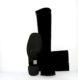 Stivale in camoscio nero zippato
