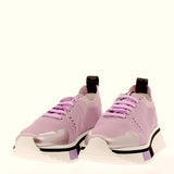 mauve elastic texture sneaker with flex sole