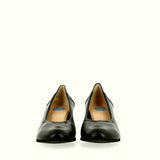 Black nappa ballerina with glitter heel