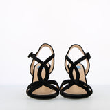 Black Velvet Heeled Sandal