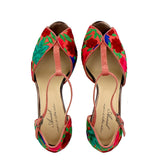 Butterfly sandal in floral fabric