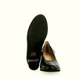 Black nappa ballerina with glitter heel