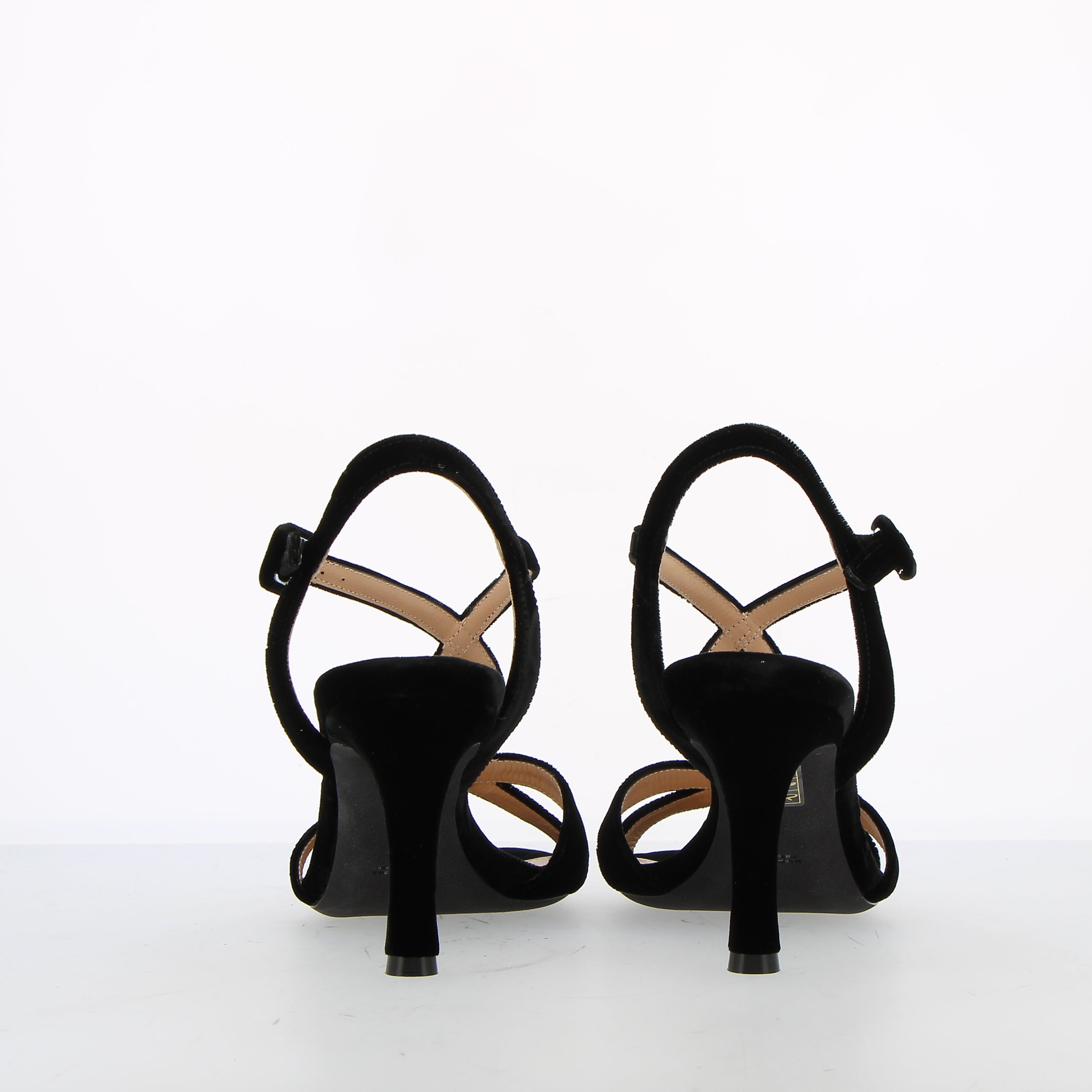 Black Velvet Heeled Sandal