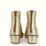 Supersoft ankle boot in silver laminated vintage effect