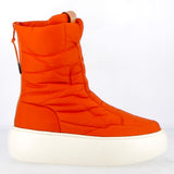 Orange quilted ankle boot