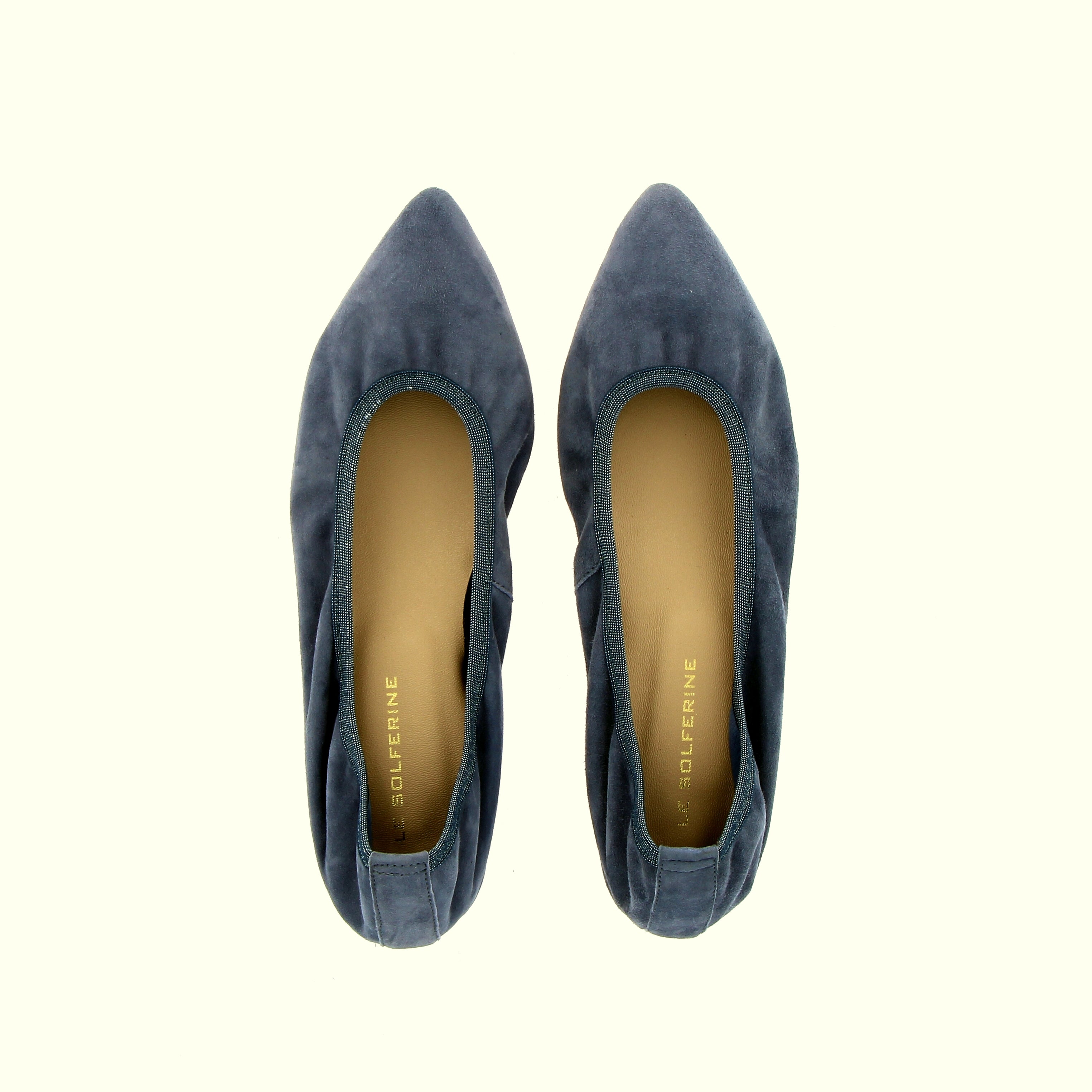 Pucker Ballerina supersoft sfoderata in camoscio "jeans"