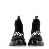 Moschino Sneaker a calza nero con scritta