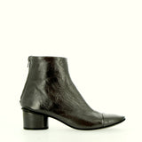 Ankle boot in soft lacquered grey leather