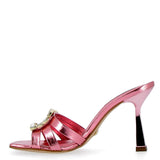 Sandalo Barbie metal Rosa con fibbia strass