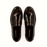 College moccasin in brushed dark brown bronze