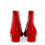 Red lacquered supersoft ankle boot
